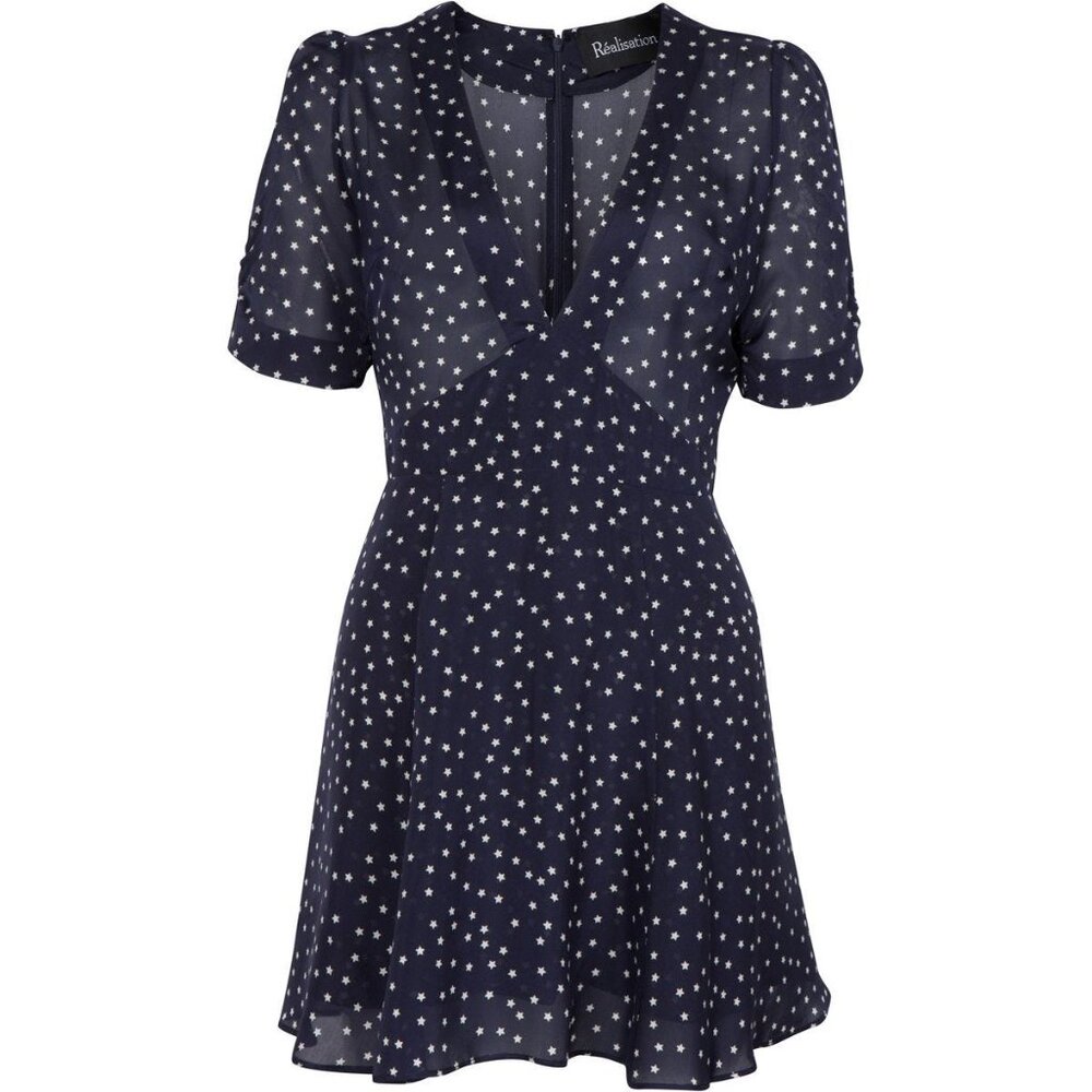 Realisation The Ozzie Navy Star Silk Dress